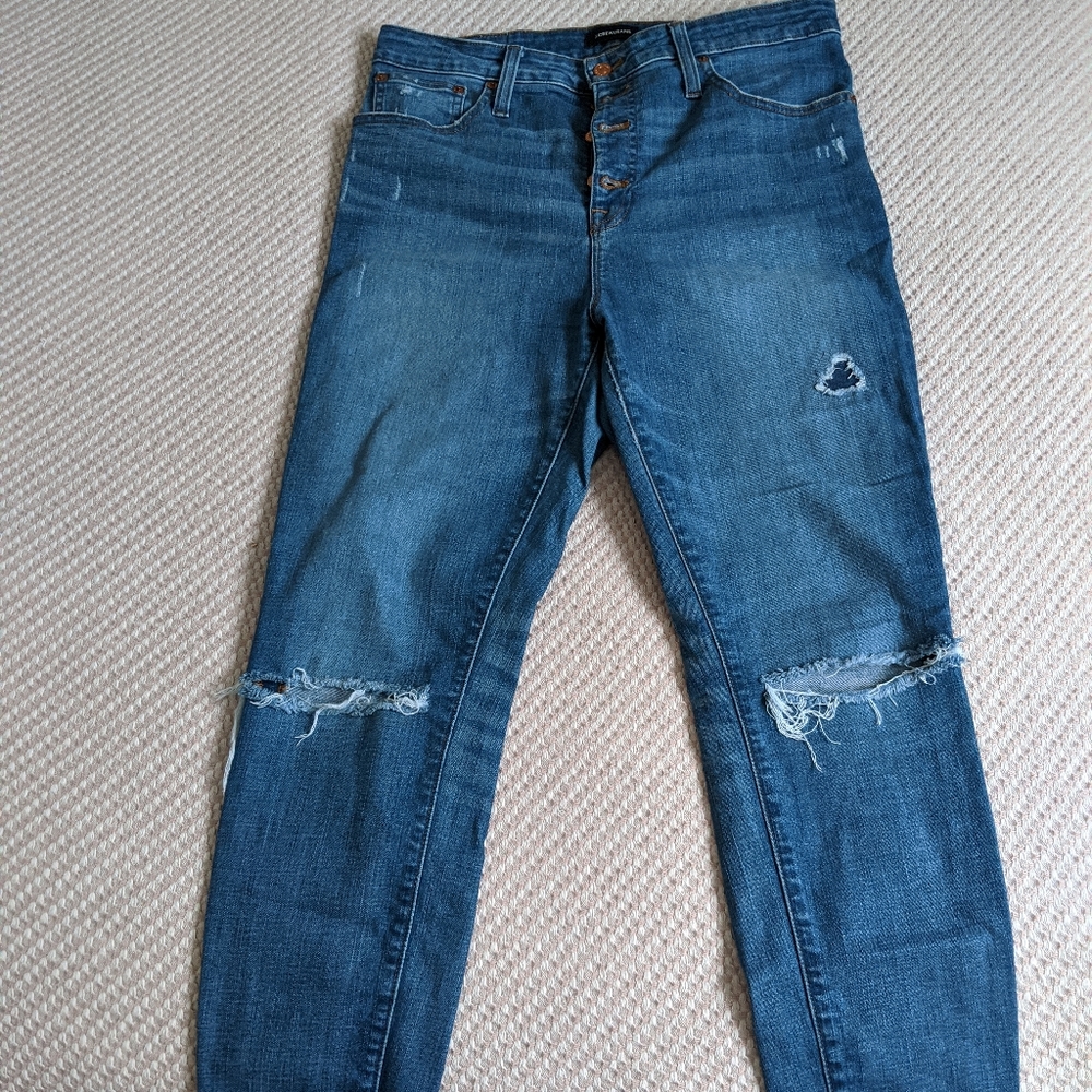 J. Crew Distressed Curvy Toothpick Button-fly